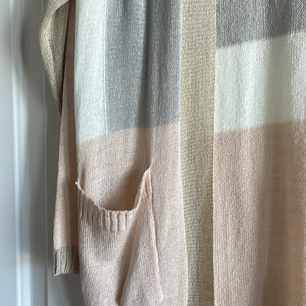 Doe And Rae Open Cardigan, Color Block, Size Small - image 2